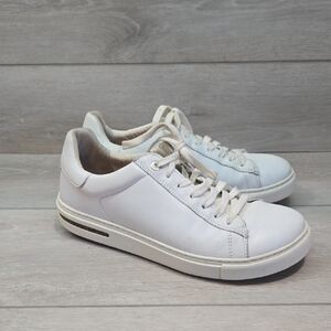 Birkenstock Women White Leather Lace Up Sneakers Shoes Sz 38/7 Regular